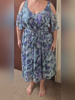 Lane Bryant Blue and Purple Maxi Dress